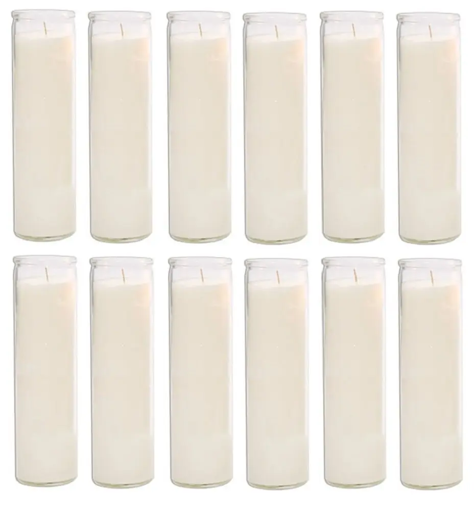 Blessed Sanctuary Series Devotional Glass Jar Candles - White Wax, Long-Burn, Religious Home Decor, Home Supplies, 2 Cases (12 Candles per Case) for Religious Use, Sanctuary Or Home Use