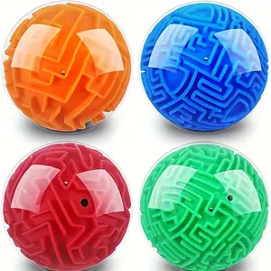 2pcs,Maze Ball Puzzle Brain Teaser Magic Riddle Game Ball Intelligence Toy Maze Puzzle Cube Ball Round