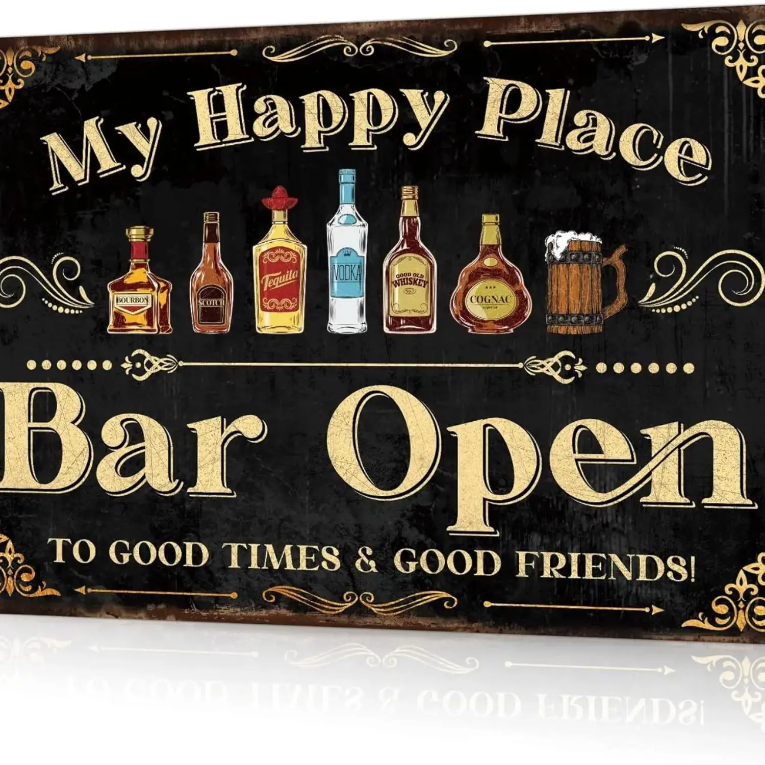 Horizontal Iron Sheet Painting For Home Bar Vintage Metal Tin Sign Wall Art Decor For Pub Garage Man Cave 8 X 12 Inches