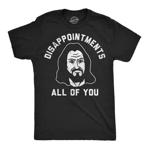 Mens Funny T Shirts Disapointments All Of You Sarcastic Jesus Graphic Novelty Tee for Men Mens Funny T Shirts Cool Vintage Fashion T-Shirt Gift Classic Menswear Funny Sarcastic Short Sleeve Novelty Tees for Black -