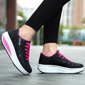 Outdoor Sports Leisure Women'S Shoes With Increased Height, Running Wedge Rocking Shoes