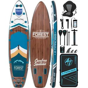 [Spring Glow Up] 10'6''x33''Inflatable Stand Up Paddle Board, 400lbs Extra Wide Stand Up Paddleboard with Kayak Seat, Anti-Slip EVA Deck Premium SUP Accessories Kit, Non-Slip Stable Deck Boat for Yoga Fishing Surf