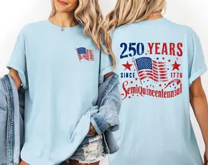 250 Years, Patriotic, America, Semiquincentennial, USA, Front and Back Comfort Colors T-Shirt, Women's Comfort Colors Tee