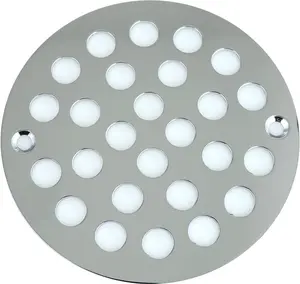 4 Inch Screw-in Round Shower Drain Cover Replacement Floor Drainer with Screws (Chrome)