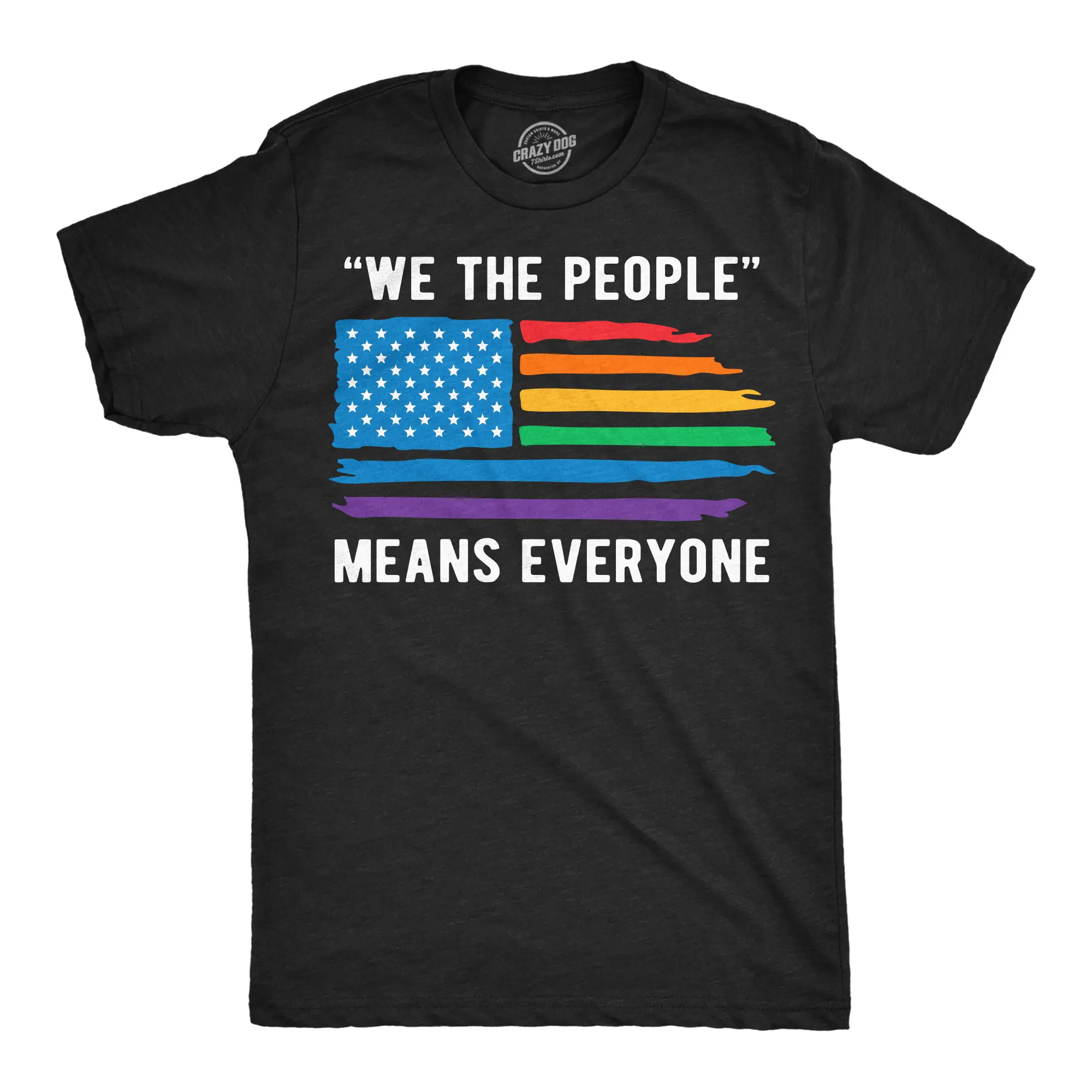 Mens Funny T Shirts We The People Means Everyone Awesome LGBTQ Graphic Novelty Tee for Men Mens Funny T Shirts Cool Vintage Fashion T-Shirt Gift Classic Menswear Funny Motivational Short Sleeve Novelty Tees for Black - We