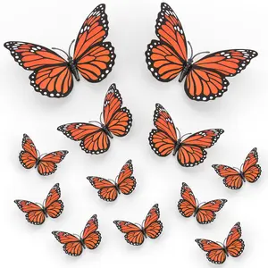 36 Pcs Monarch Butterfly Decoration,Day of The Dead Decorations for Altar De Muertos Decorations Dia De Los Muertos Decoration Ofrenda for Altar-3-Size Fake Butterflies Home Decor Wall Wedding Decor