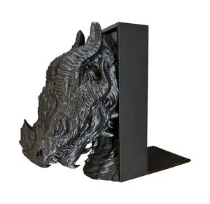 Black Dragon Bookend - Booktok Design, Lightweight and Durable, Ideal for Book Organization