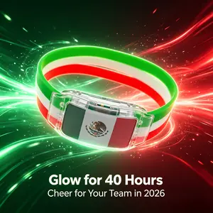 2026 Glow In Dark National Flag Bracelet LED Silicone Wristband For Festival Party Cheering