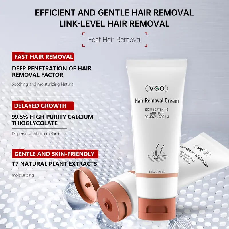 VGO Hair Removal Cream for Women & Men, 120ml / 4.06oz Body Care Wax Body Care Unisex Gentle Comfort Cosmetic-A 4