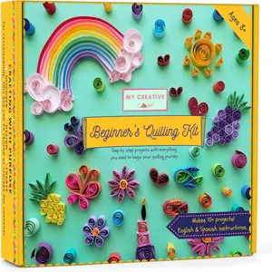 MY CREATIVE CAMP Beginner's Quilling Kit for Kids and Adults, DIY Craft Kit for Kids and Adults, Paper Quilling Kit for Beginners with Tools, Instructions & Storage Box, Makes 10+ Fun Projects