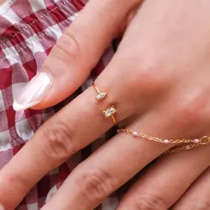 EVRY JEWELS Gold or Silver Plated Stainless Steel Women's Hypoallergenic Frosted Duet Ring