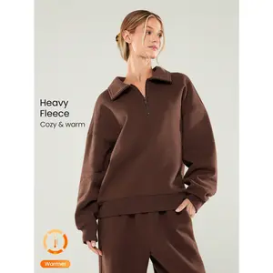 GLOWMODE Heavyweight Fleece Cool Camper Plush Soft Warm Oversized Half-Zip Pullover Sweatshirt Autumn Winter Outdoors Daily Casual Wear