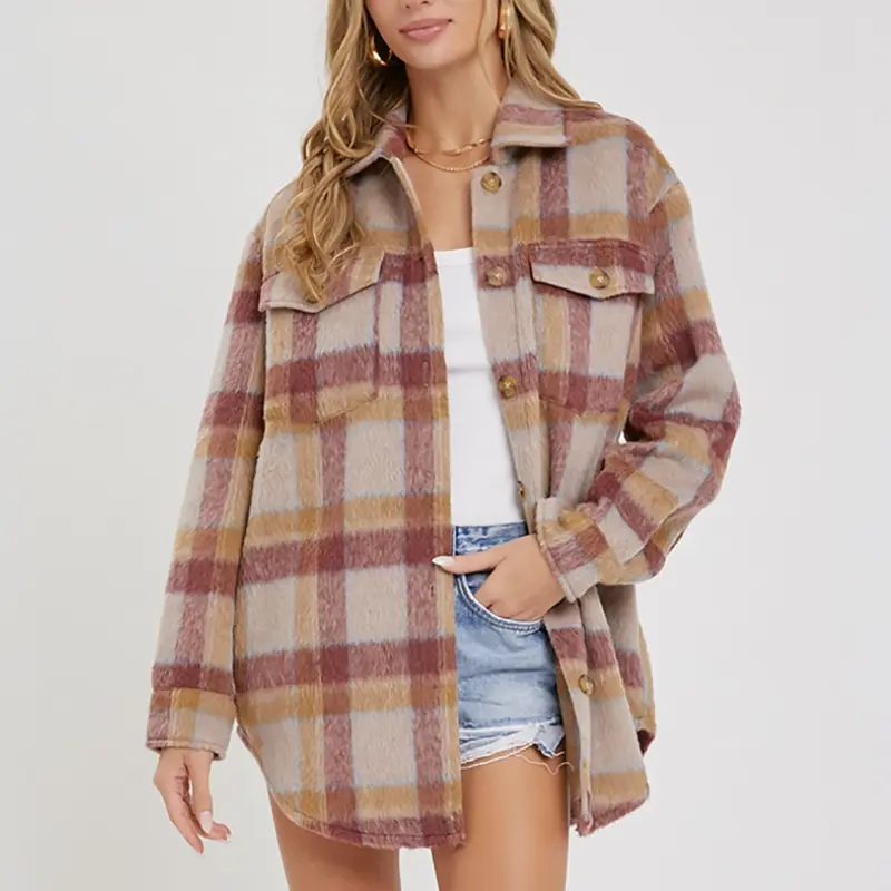 Hazy Rose Plaid Shacket