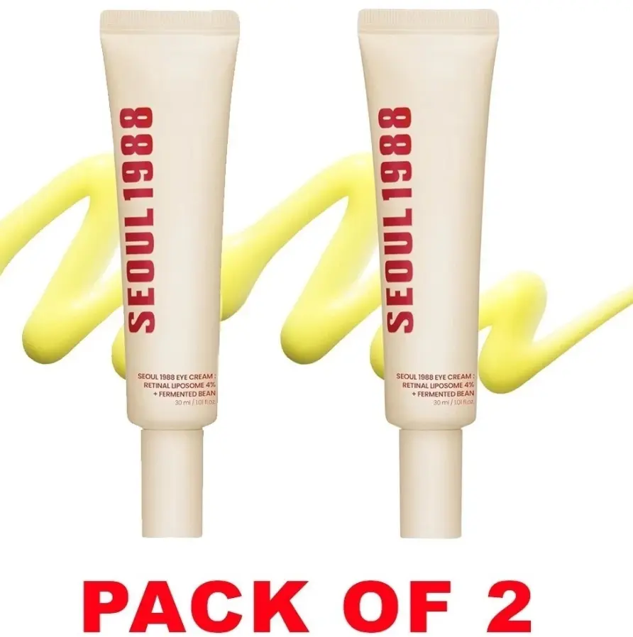 K-SECRET SEOUL 1988 Retinal Eye Cream 2 Pack – Formulated with Advanced Retinal Liposome 4% and Fermented Bean for Dark Circles and Fine Line Care | Korean Skincare, 30ml / 1.01 fl oz