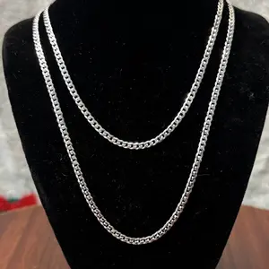 925 Silver 3MM Curb Link Chain Necklace