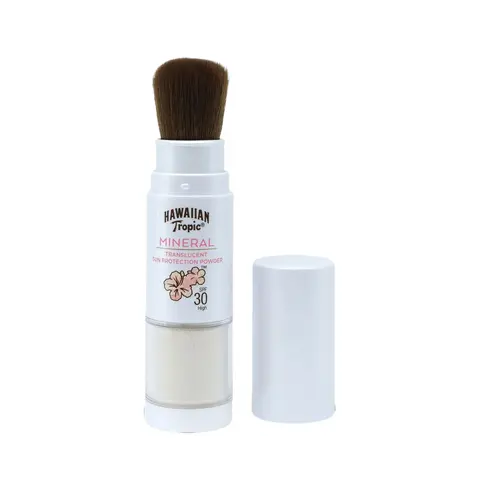 Hawaiian Tropic Tropical Mineral Brush Powder Facial Sunscreen SPF 30 - Titanium-Infused, Translucent, Lightweight, Fragranced Makeup Base, Sensitive Skin-Safe, UV Protection, Nourishing, Vegan, Cruelty-Free, Silica, Ceramides, 2-Pack