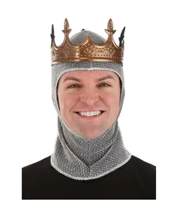 Knight Chainmail Hood Crown - King Arthur - Costume Accessories - One Size