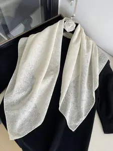 Fashionable Ditsy Floral Print Headscarf for Women and Girls, Perfect Birthday Gift, Stylish All-Season Woven Scarf, Casual Style, Moderate Fabric Thickness