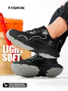 New Trendy Casual Work Safety Shoes, Steel Toe Anti-Puncture Breathable Comfort Lightweight Durable, Ideal for Daily Wear and Industrial Use
