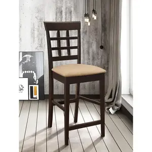 Dreamzon Beige and Cappuccino Upholstered Counter Height Stools (Set of 2)
