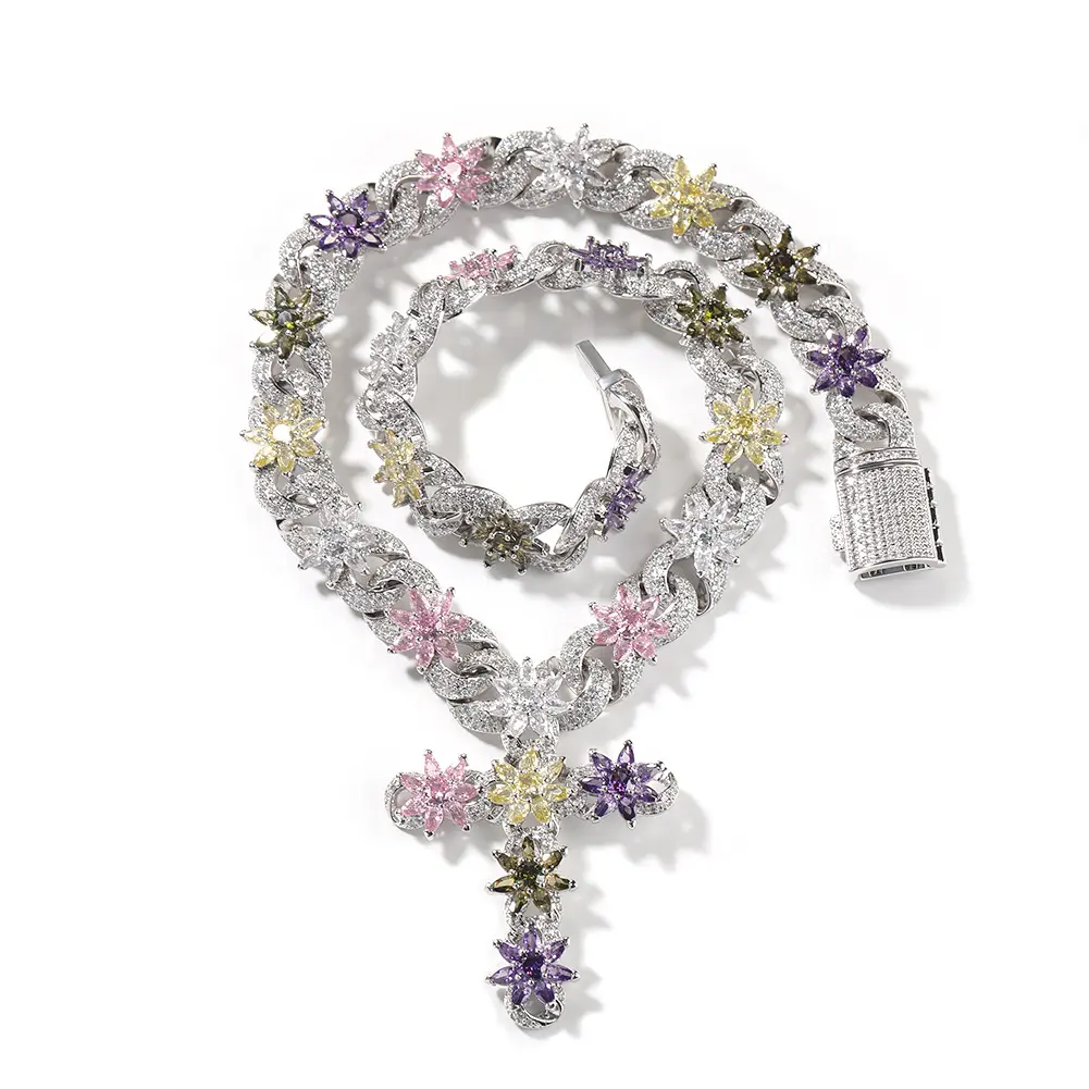 Silver cross pendant+19 inch infinite ch