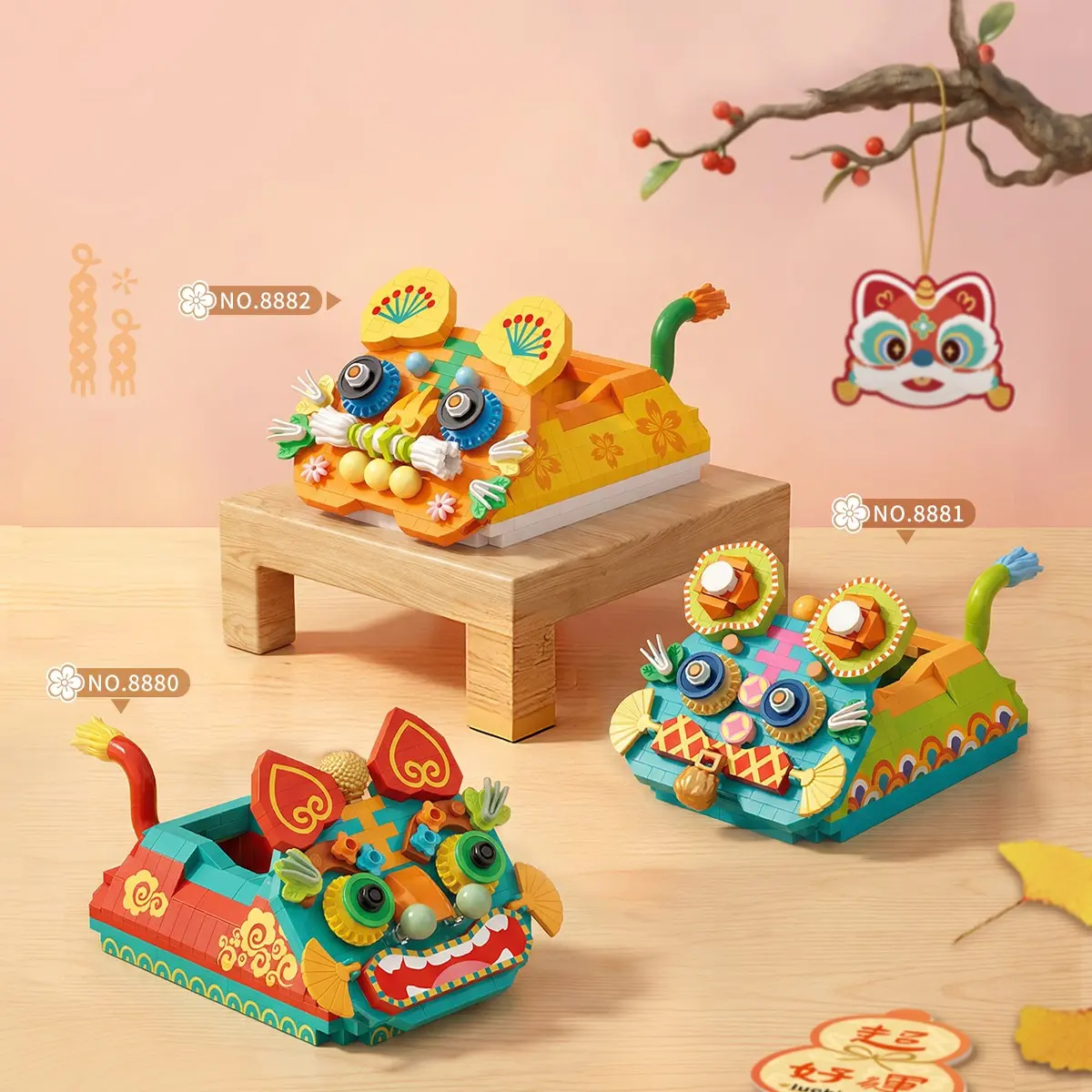 Microdrill Small Bead Assembly Toy, Intelligence Tiger Head Shoes Ornament, Lucky Tiger Power Non-Fading Tiger Head Shoes, Toy Gift, Building Blocks Set, Sturdy Building Set