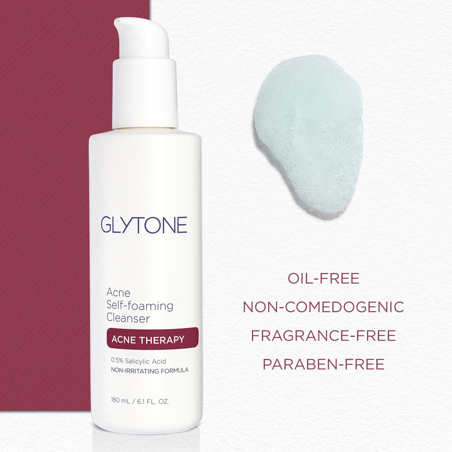 Glytone Self-Foaming Acne Cleanser treats breakouts with salicylic acid and tea tree oil for gentle, refreshing facial cleansing. Skincare Skin Repair