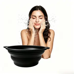 Foldable Ice Facial Basin With  Ice Tray, Portable Collapsible Ice Bath Basin, Cold Compress Skin Care Basin For Pore Shrinking & Relaxation, Travel Foldable Cooling Basin