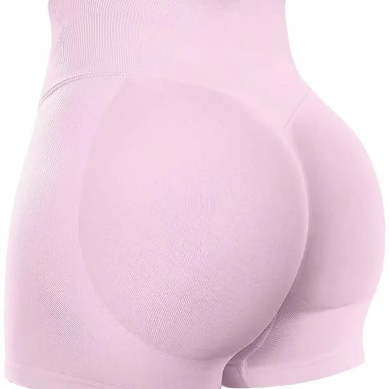 Women's Solid High Waist Gym Shorts, Breathable Comfortable High Stretch Skinny Shorts, Ladies Sportswear for Indoor Outdoor Wear, Activewear