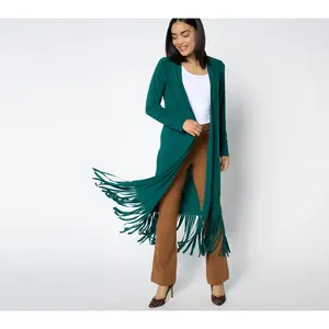 Attitudes by Renee Regular Como Jersey Fringe Duster