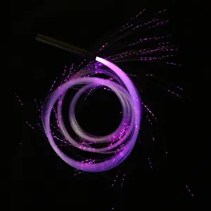 LED Fiber Optic Dance Whip, USB Rechargeable Glow Whip with Multiple Light Modes, 360° Rotatable Rave Toy for Dancing, Music Festival, Party, Performance