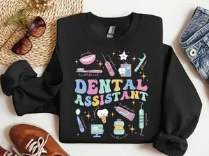 Dental Assistant Sweatshirt | Funny Dentist Graphic Crewneck | Dental Hygienist Shirt | Dental Squad Sweatshirt