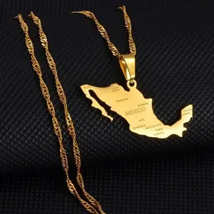 Mexico Necklace With City Map, Necklace, Jewelry, Earrings, Gifts, Bracelet