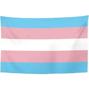 Transgender Pride Flag Tapestry, Trans Wall Decor Hanging for Bedroom Living Room Dorm Outdoor (60x40 inch)