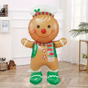 Giant 61" Gingerbread For Man Foil Balloon - Perfect for Christmas & New Year's Parties, Indoor Decoration