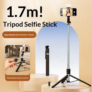 170cm Selfie Stick Tripod Mobile Phone Holder Monopod Bluetooth Remote Shutter Portable Tripods For Tiktok Live Accessories Phones Led