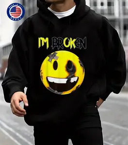 I'm Broken Invisible Illness I'm OK Broken Smile Face Hoodie, Top Menswear, Cotton Graphic Tee Shirt Casual Streetwear, Gift For Him, Trending Tshirt, Sweatshirt, Hoodie, Comfort Color