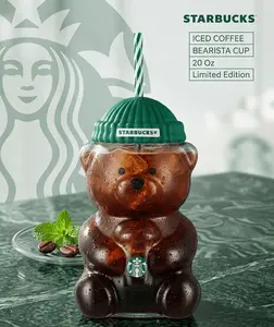 2026 Starbucks Barista Bear Limited Edition Glass Tumbler — The Perfect Gift 590ml