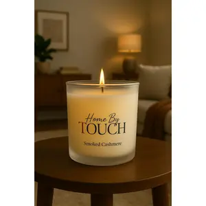 Home By Touch Smoked Cashmere Candle Warm Sophisticated Scent Hand Poured Soy Long Lasting Clean Burn Ideal For Relaxation And Home Ambiance