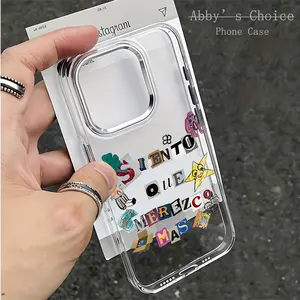 Phone case: Latin Rock Band Mafia style, for iPhone 17 PRO MAX and iPhone 16 15 14 13 12 11 PRO MAX PLUS and 16E 17 AIR Series - Silver Metallic Lens Frame with Transparent and Soft Back Cover