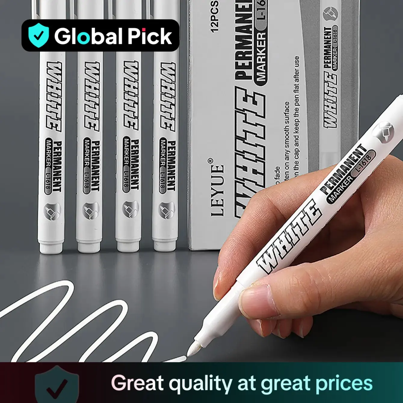 White Ink Marker Pen, 1/2/3/4/5 Counts Quick Dry Waterproof Marker Pen, Paint Marker Pen, Stationery Supplies for Home School Office