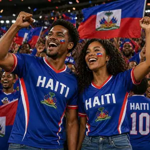 Men's Haitian Football Jersey - Blue Red White Personalized Soccer Shirt with Number, Athletic Fan Apparel, Gift for Him