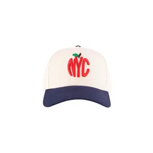 SKCOUT Big Apple Hat with NYC Embroidery - White and Navy Baseball Cap for Men and Women