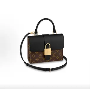 Pre-owned Louis Vuitton Locky BB Monogram Coated Canvas Black Leather Trim Padlock Bag Small Women's Shoulder Crossbody Handbag