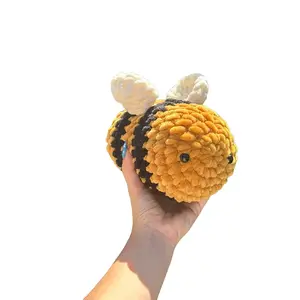 Crochet Amigurumi Yellow and Black Bumble Bee Plushie