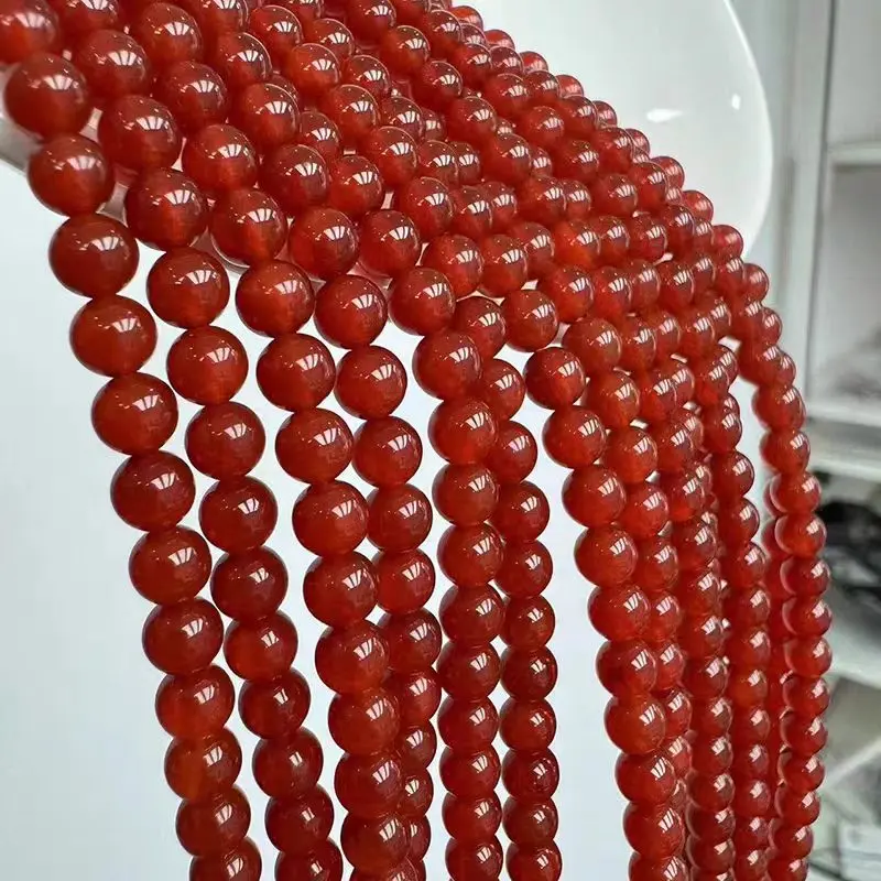 Carnelian Round Beads Long Strand Beads