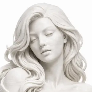 Paint-Your-Own 3D Printed Female Bust Sculpture | DIY Art Decor | Modern Home Accent