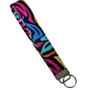 Multicolored Tiger Print Keychain Key fob Wristlet