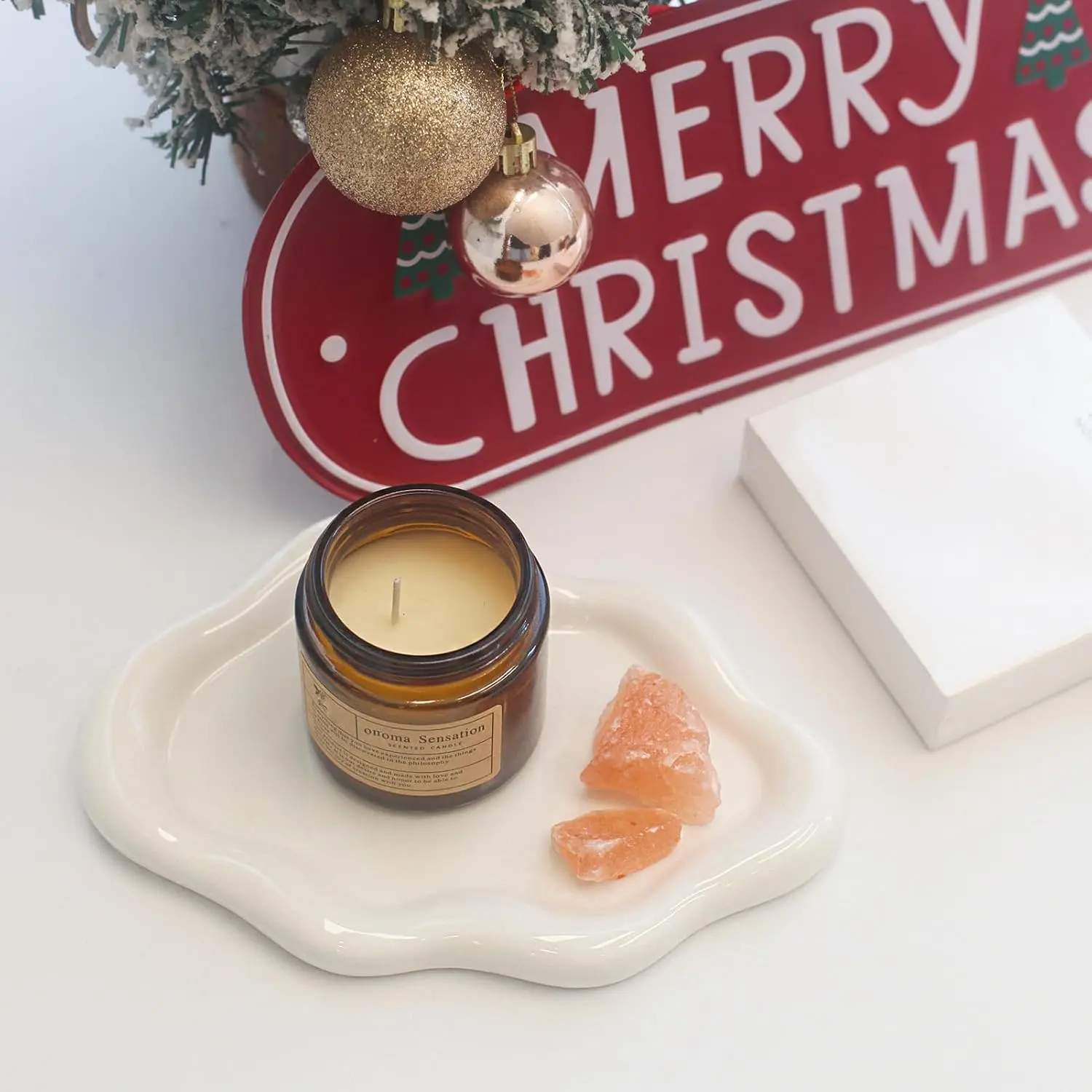 Ceramic Cloud Jewelry Tray, Decorative Trinket Dish & Key Holder for Rings, Earrings, Perfume, Nightstand & Vanity Décor, White