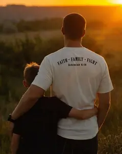 Faith Family Fight - Nehemiah 4:14 - Christian men shirt - Father's day Gift for Dad - Husband gift Shirt